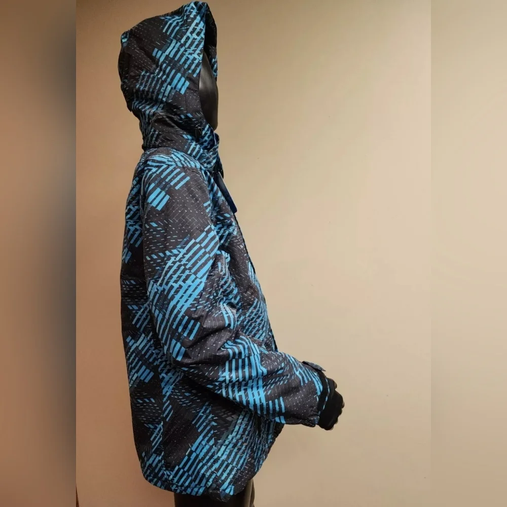 Men's Coat Size 2XL Blue & Black Design Waterproof Windproof All Weather - Picture 9 of 15